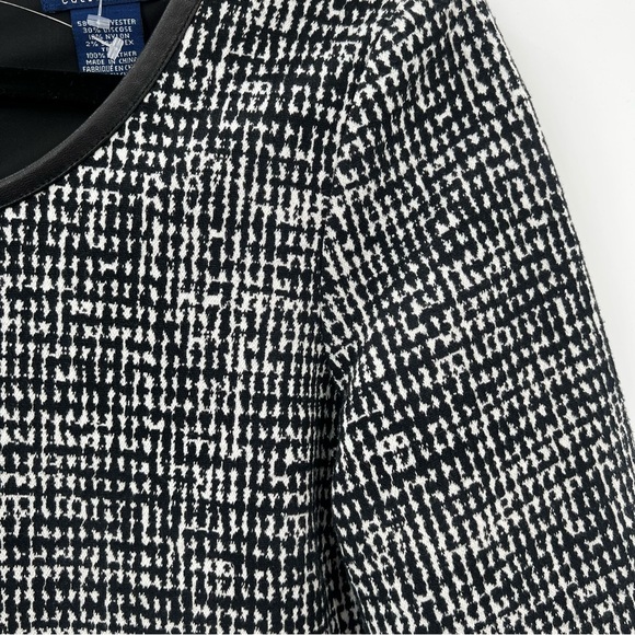 NWT Doncaster Tweed Asymmetrical Black Mini Dress Sheath Bodycon Size 6 Plaid - Picture 4 of 13